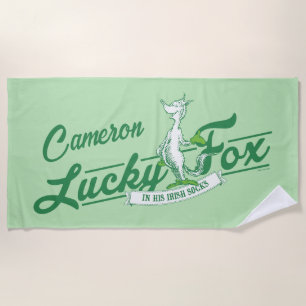 Dr. Seuss   Lucky Fox In His Irish Socks Beach Towel