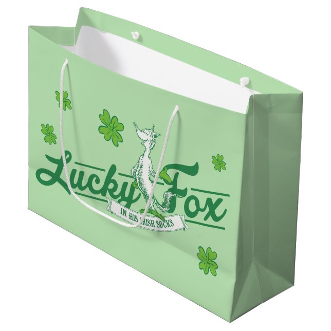 Dr. Seuss | Lucky Fox In His Irish Socks Large Gift Bag (Front Angled)