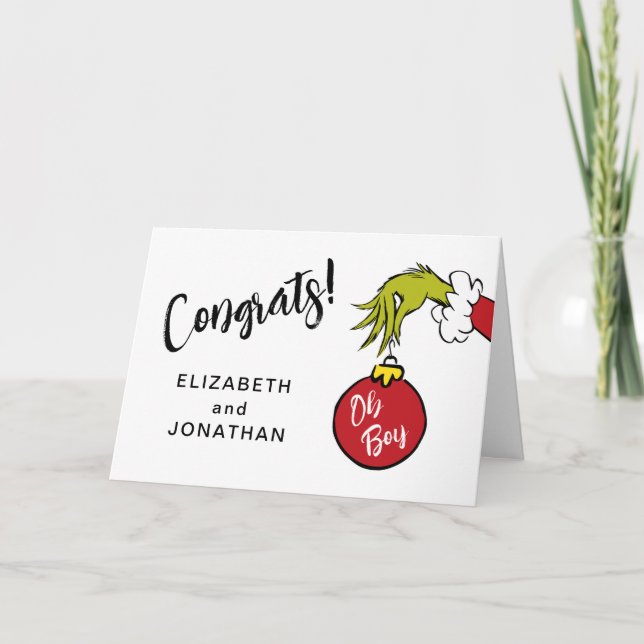Dr. Seuss | Oh Boy Grinch Baby Congratulations Card (Front)