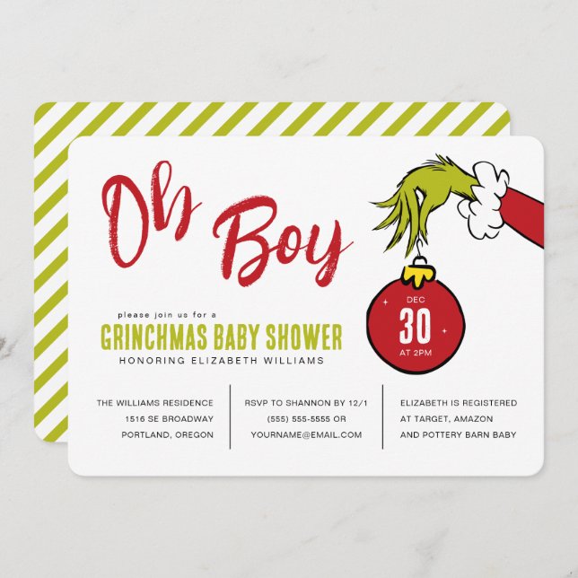 Dr. Seuss | Oh Boy Grinch Baby Shower (Front/Back)