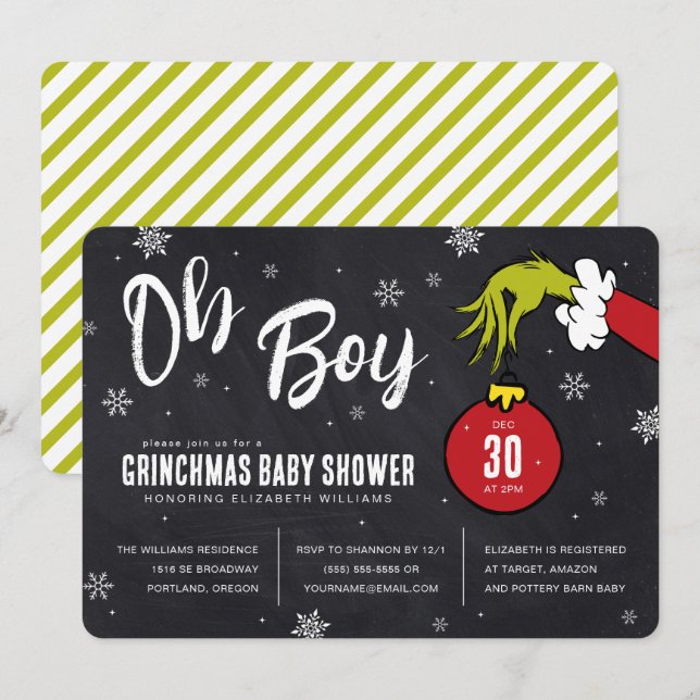 Dr. Seuss | Oh Boy Grinch Baby Shower (Front/Back)