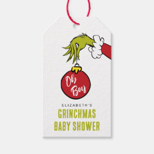 Dr. Seuss Oh Boy Grinch Baby Shower Favour Tag