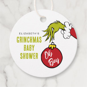 Dr. Seuss Oh Boy Grinch Baby Shower Favour Tags