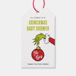 Dr. Seuss Oh Boy Grinch Baby Shower Gift Tags