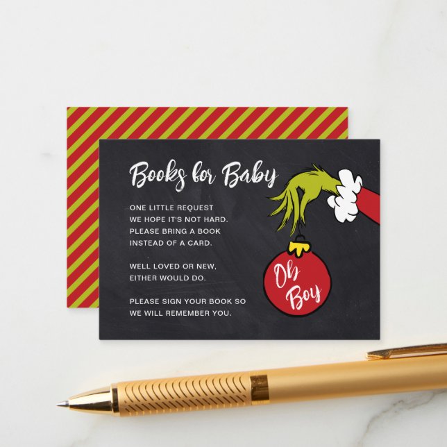 Dr. Seuss | Oh Boy Grinch Books for Baby Enclosure Card (Front/Back In Situ)