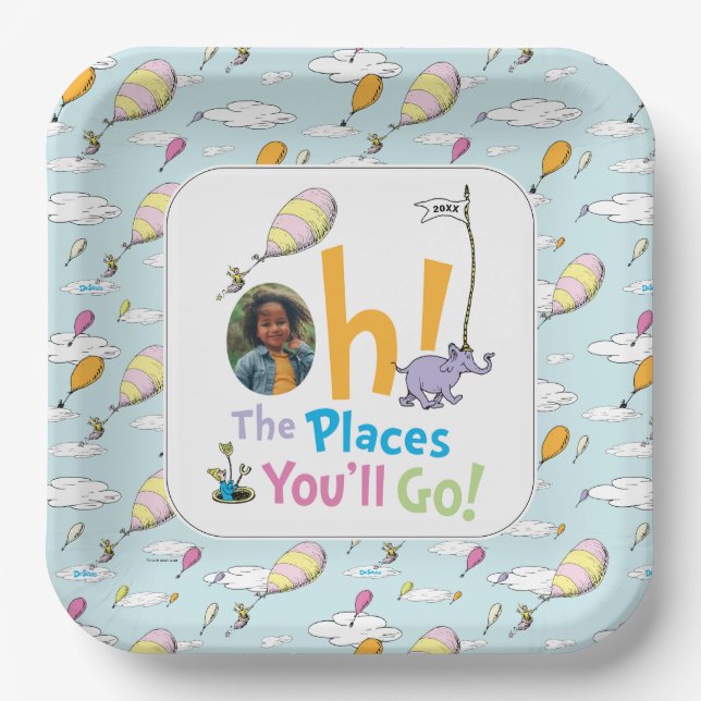 Dr. Seuss | Oh! The Places You'll Go! Graduation Paper Plate (Front)