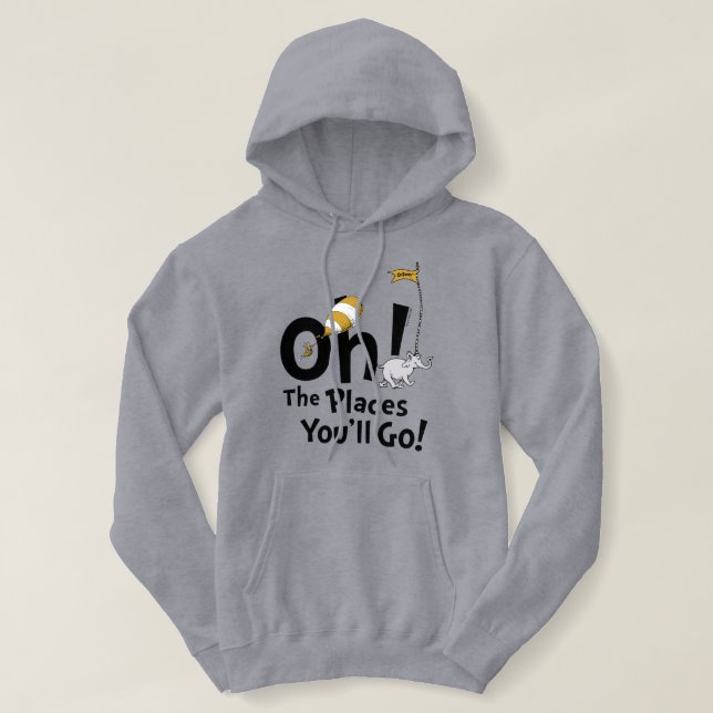 Dr. Seuss | Oh, The Places You'll Go! Retro Hoodie (Design Front)