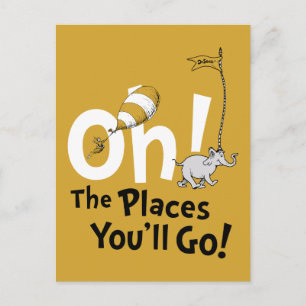 Dr. Seuss   Oh, The Places You'll Go! Retro Postcard