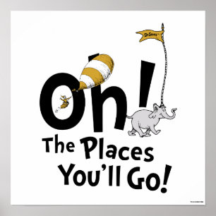 Dr. Seuss   Oh, The Places You'll Go! Retro Poster