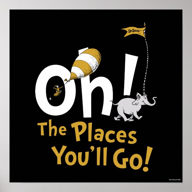 Dr. Seuss | Oh, The Places You'll Go! Retro Poster (Front)