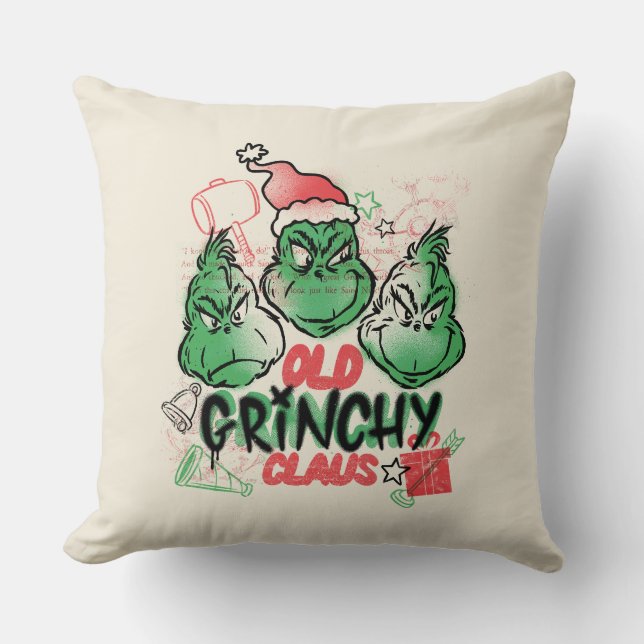 Dr. Seuss | Old Grinch Claus Cushion (Front)