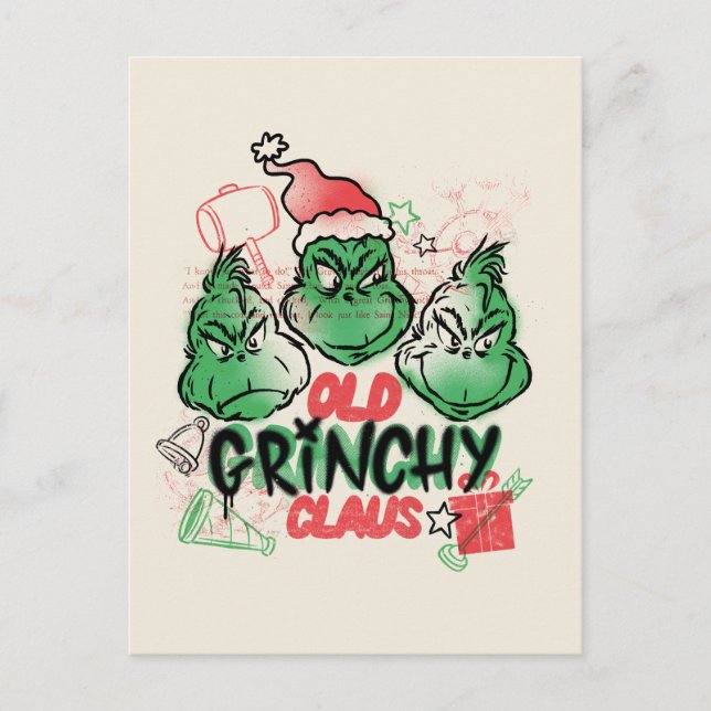 Dr. Seuss | Old Grinch Claus Postcard (Front)