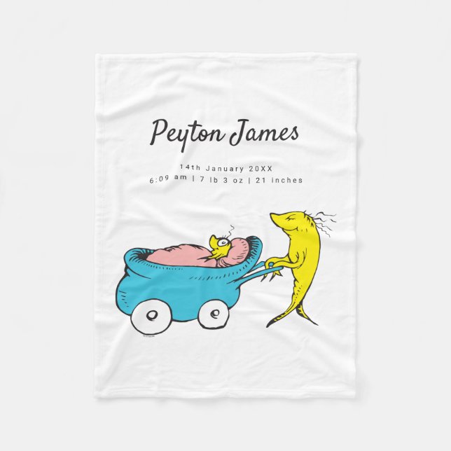 Dr. Seuss | One Fish Birth Stats Fleece (Front)