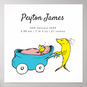 Dr. Seuss   One Fish Birth Stats Poster