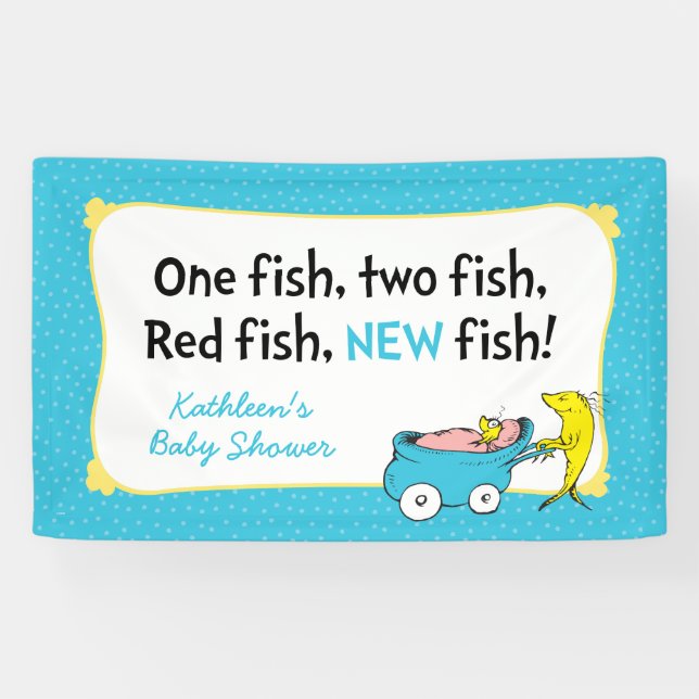 Dr. Seuss | One Fish - Boy Baby Shower Banner (Horizontal)
