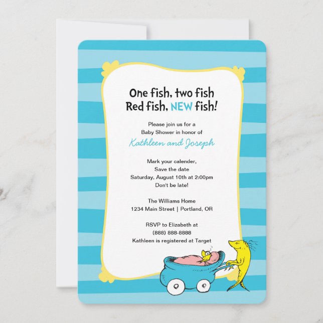 Dr. Seuss | One Fish - Boy Baby Shower Invitation (Front)