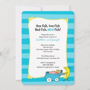 Dr. Seuss   One Fish - Boy Baby Shower Invitation
