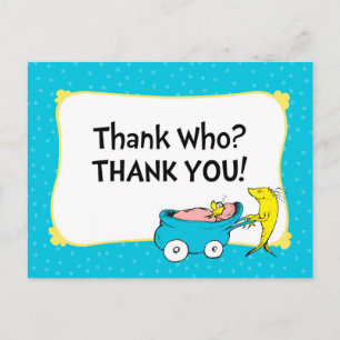 Dr. Seuss One Fish - Boy Baby Shower Thank You Postcard