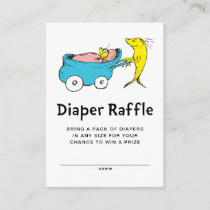 Dr. Seuss   One Fish - Girl Baby Diaper Raffle Enclosure Card
