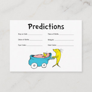 Dr. Seuss One Fish - Girl Baby Predictions Enclosure Card
