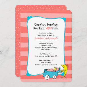 Dr. Seuss   One Fish - Girl Baby Shower Invitation