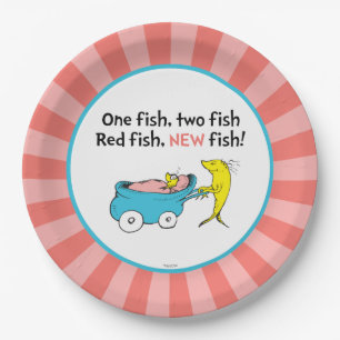 Dr. Seuss   One Fish - Girl Baby Shower Paper Plate