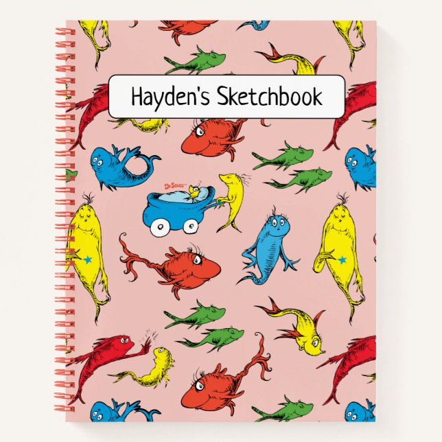 Dr. Seuss | One Fish Two Fish Pattern Drawing Notebook (Front)