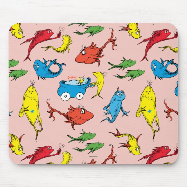 Dr. Seuss | One Fish Two Fish Pattern Mouse Mat (Front)