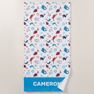 Dr. Seuss   One Fish Two Fish Star Pattern Beach Towel