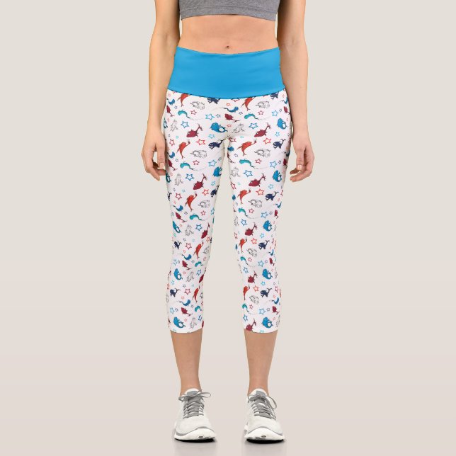 Dr. Seuss | One Fish Two Fish Star Pattern Capri Leggings (Front)