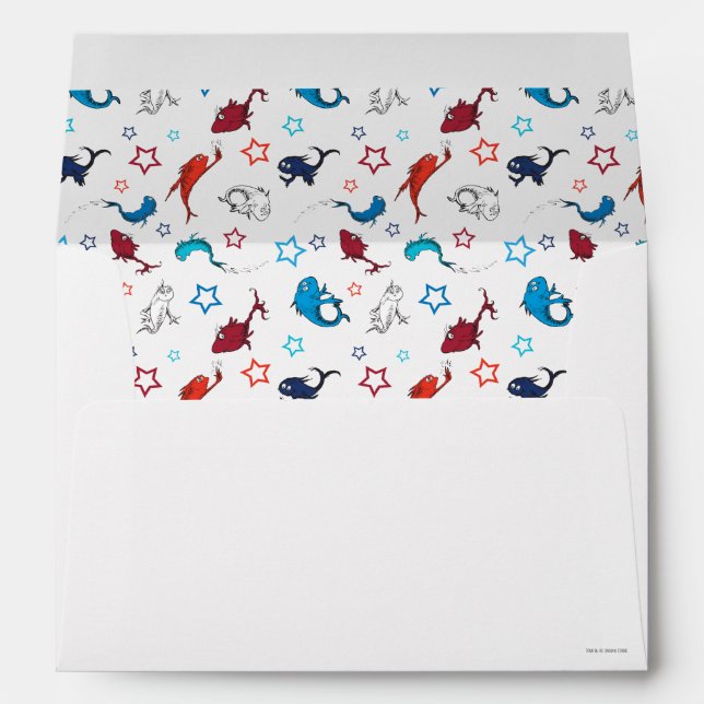 Dr. Seuss | One Fish Two Fish Star Pattern Envelope (Back (Bottom))