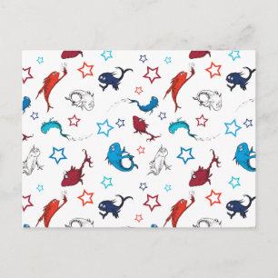 Dr. Seuss   One Fish Two Fish Star Pattern Postcard