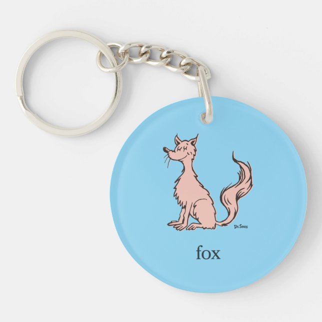 Dr. Seuss | Pink Fox Key Ring (Front)