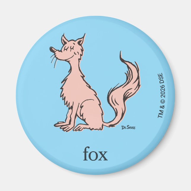 Dr. Seuss | Pink Fox Magnet (Front)