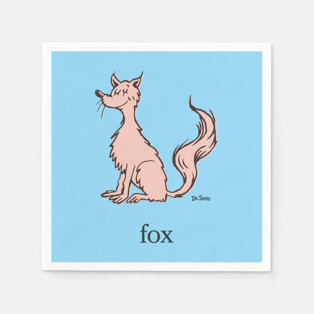Dr. Seuss | Pink Fox Napkin (Front)