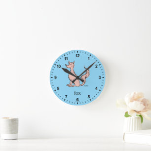 Dr. Seuss   Pink Fox Round Clock