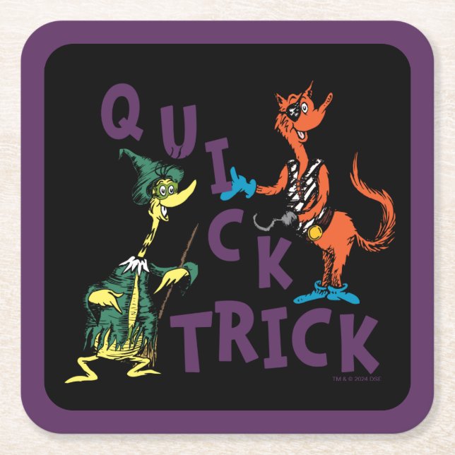 Dr. Seuss | Quick Trick Halloween Graphic Square Paper Coaster (Front)