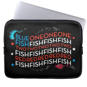 Dr. Seuss   Red Fish Blue Fish US Flag Graphic Laptop Sleeve