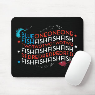 Dr. Seuss Red Fish Blue Fish US Flag Graphic Mouse Mat