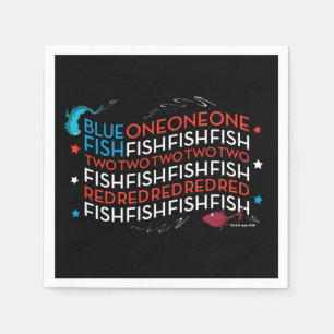 Dr. Seuss   Red Fish Blue Fish US Flag Graphic Napkin