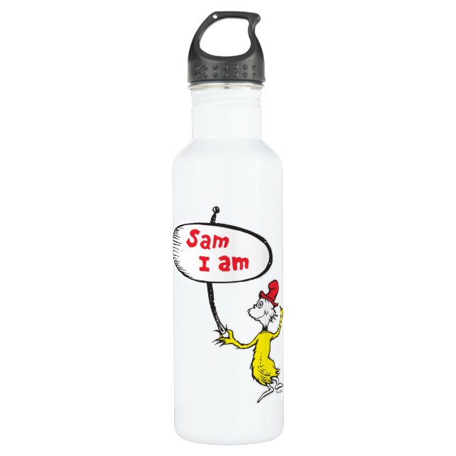 Dr. Seuss | Sam-I-Am Holding Sign 710 Ml Water Bottle (Front)