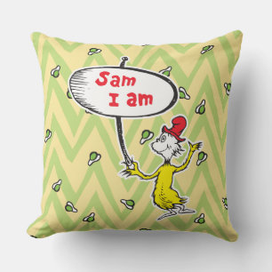 Dr. Seuss   Sam-I-Am Holding Sign Cushion