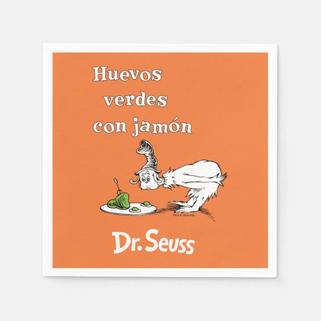Dr. Seuss Spanish Green Eggs and Ham Napkin (Front)