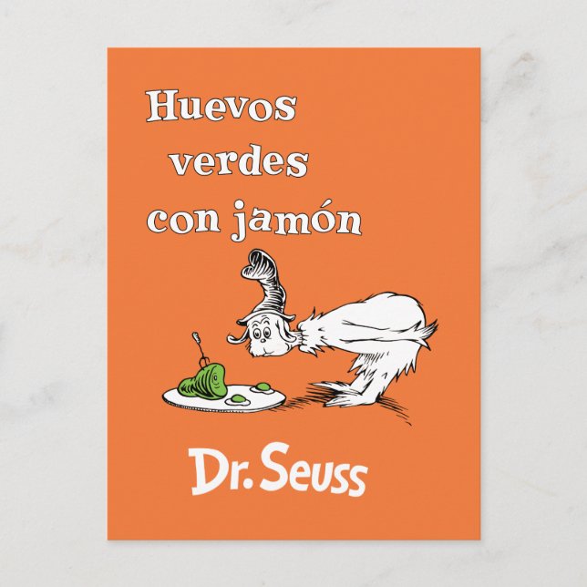 Dr. Seuss Spanish Green Eggs and Ham Postcard (Front)