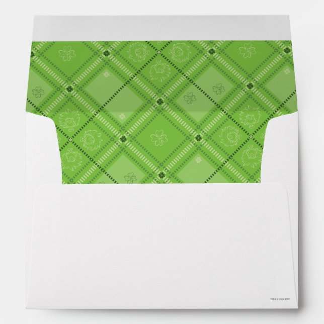 Dr. Seuss | St. Patrick's Day Plaid Pattern Envelope (Back (Bottom))