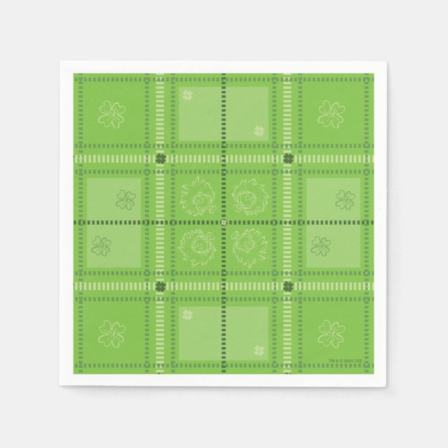 Dr. Seuss | St. Patrick's Day Plaid Pattern Napkin (Front)