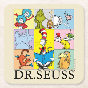 Dr. Seuss   Stories Graphic Square Paper Coaster