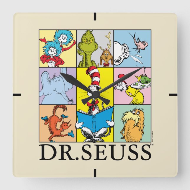 Dr. Seuss | Stories Graphic Square Wall Clock (Front)