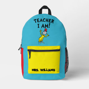 Dr. Seuss   Teacher I Am! Printed Backpack
