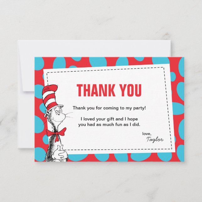 Dr. Seuss | The Cat in the Hat Birthday Thank You Card (Front)